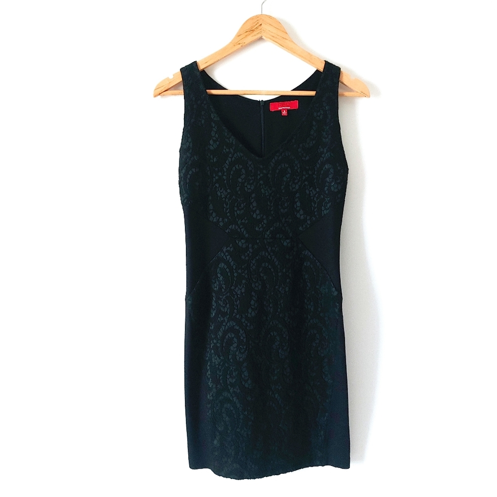 RED Saks Fifth Avenue Crochet Sleeveless Bodycon Dress Sz S